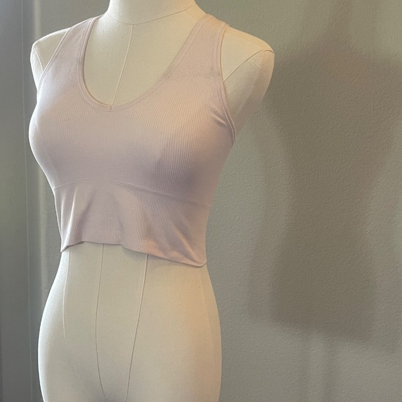 Athleta Aurora Seamless Crop Ribbed Tank - Light Pink - Picture 4 of 9